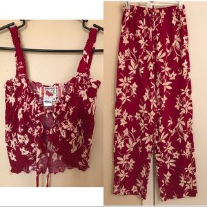 EUC! Hawaiian by Basix floral 2 piece set!